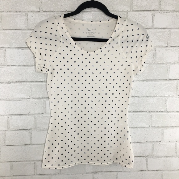 Nike Tops - Nike Dri-Fit Tee Shirt White & Blue, Size XS